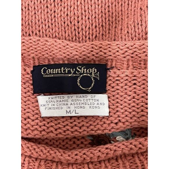 Country Shop novelty pullover sweater Southwest Theme Cactus Horses M/L - Picture 8 of 9